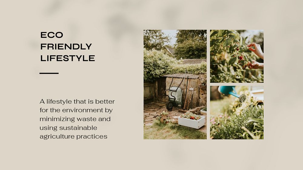 Eco-friendly lifestyle blog banner template, editable brown design