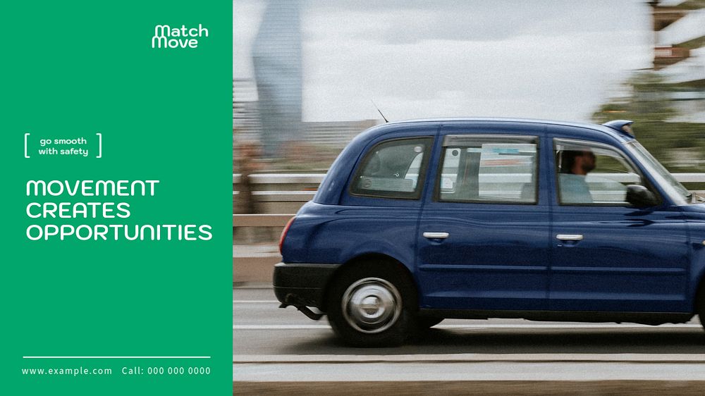 Driving service blog banner template, editable design
