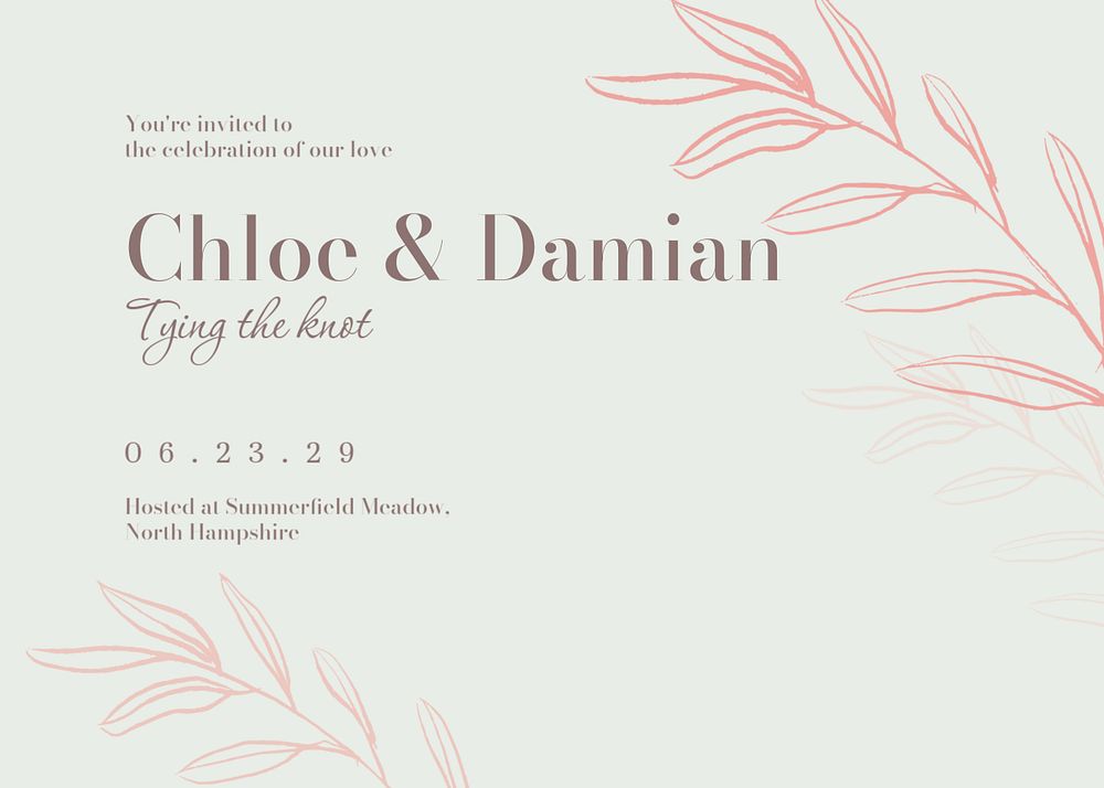 Engagement party invitation card template, editable design
