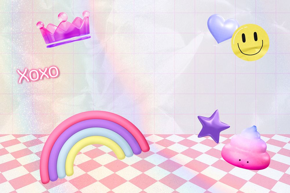 Pastel kidcore background, rainbow aesthetic