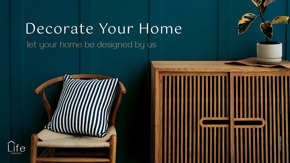 Furniture shop blog banner template, editable design