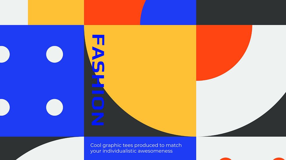 Bauhaus fashion blog banner template, retro pattern design