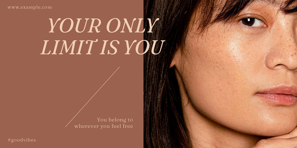 Skincare brand  twitter ad template, editable design