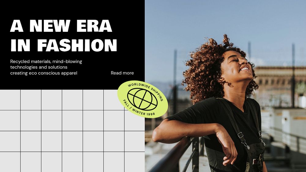 Street fashion blog banner template, business branding