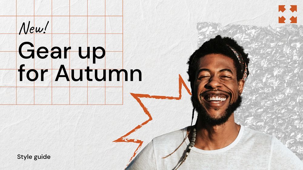 Autumn fashion blog banner template, off-white paper texture