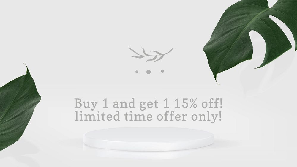 Limited promotion, PowerPoint presentation template, aesthetic 3D product backdrop