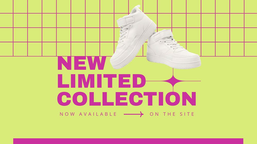 Limited collection YouTube thumbnail template, sneakers fashion