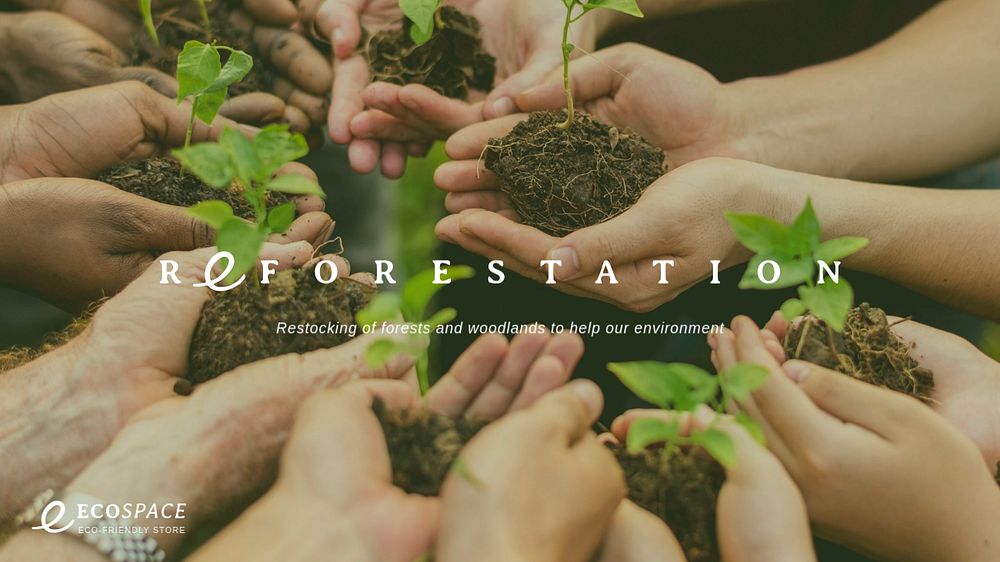Reforestation Facebook cover template, editable design