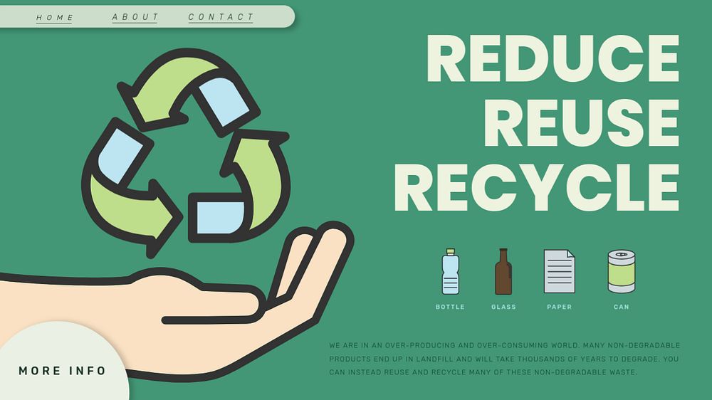 Recycle blog banner template, editable design