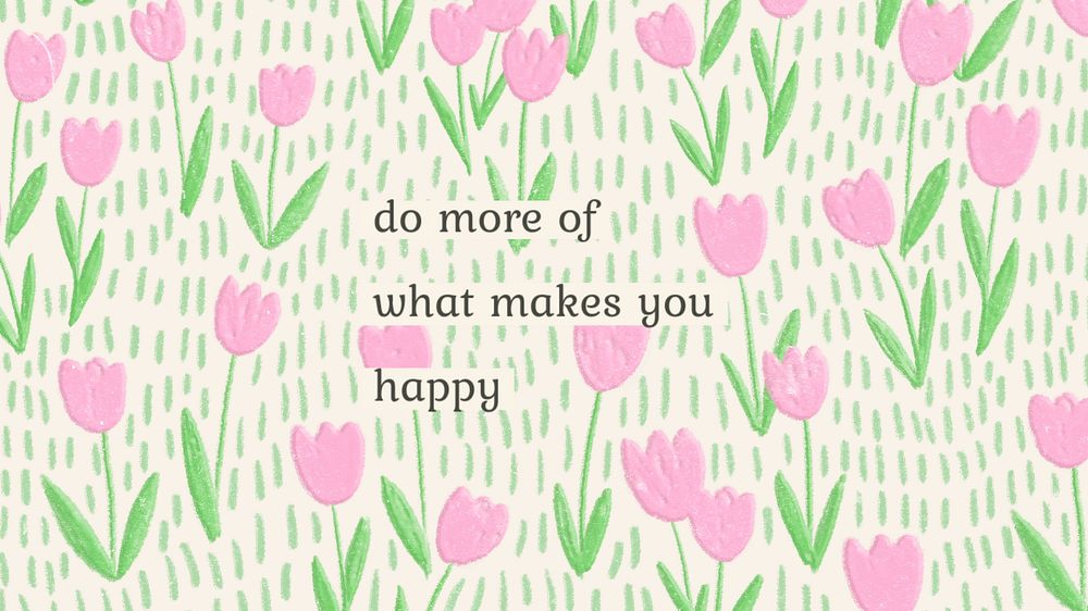 Motivational quote desktop wallpaper template, floral editable design
