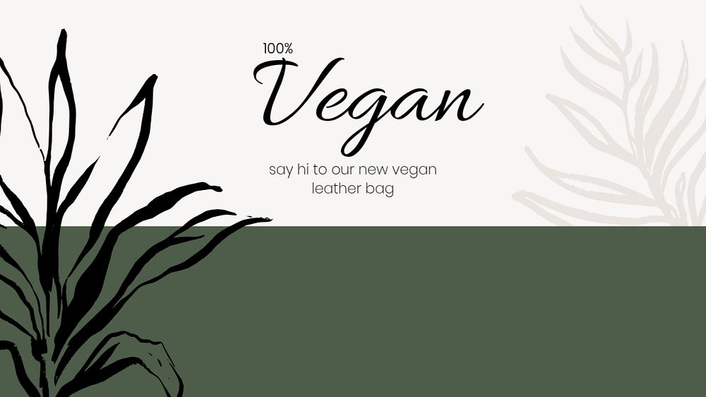 Vegan shop blog banner template, editable design