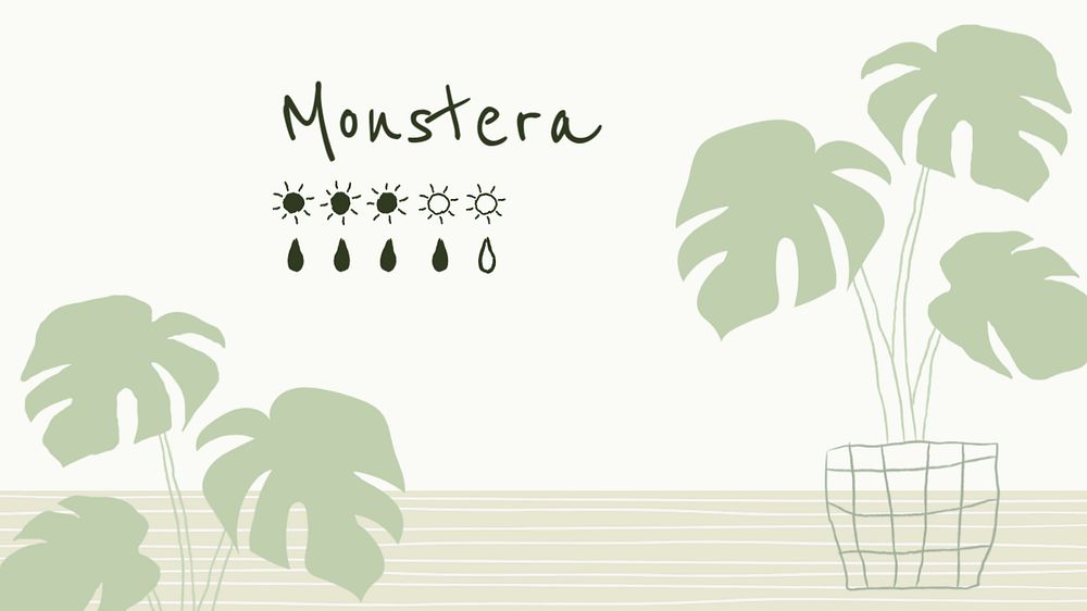Monstera care blog banner template, editable design