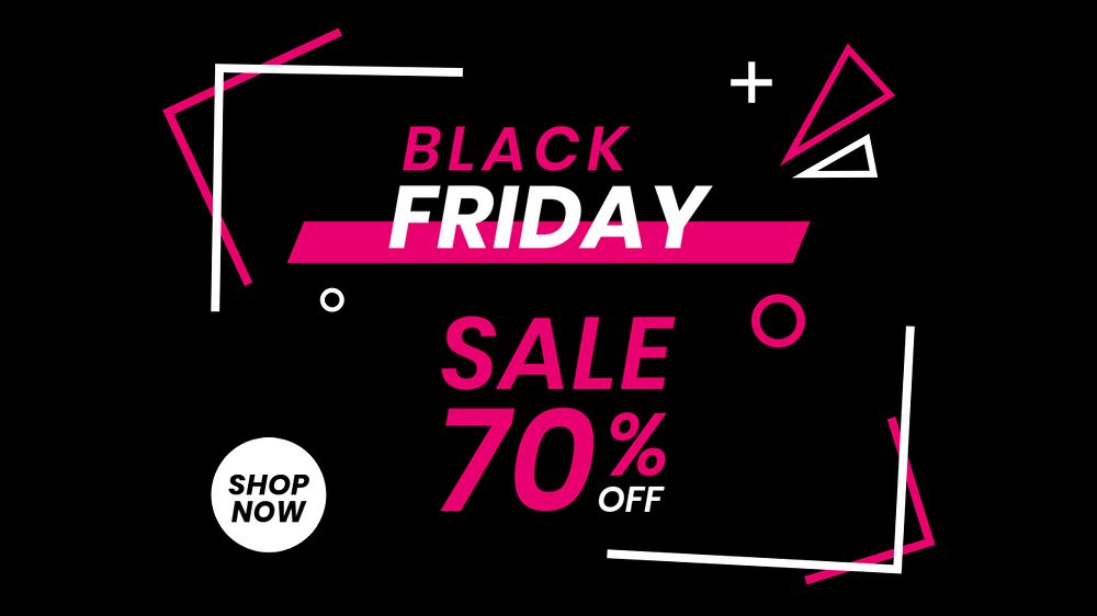 Black Friday blog banner template, pink funky design, editable text