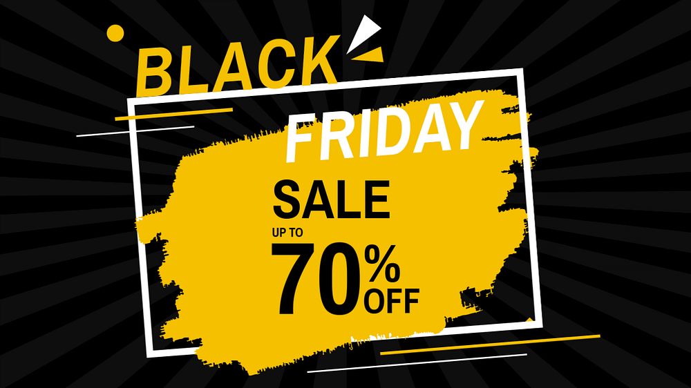 Black Friday blog banner template, yellow funky design, editable text