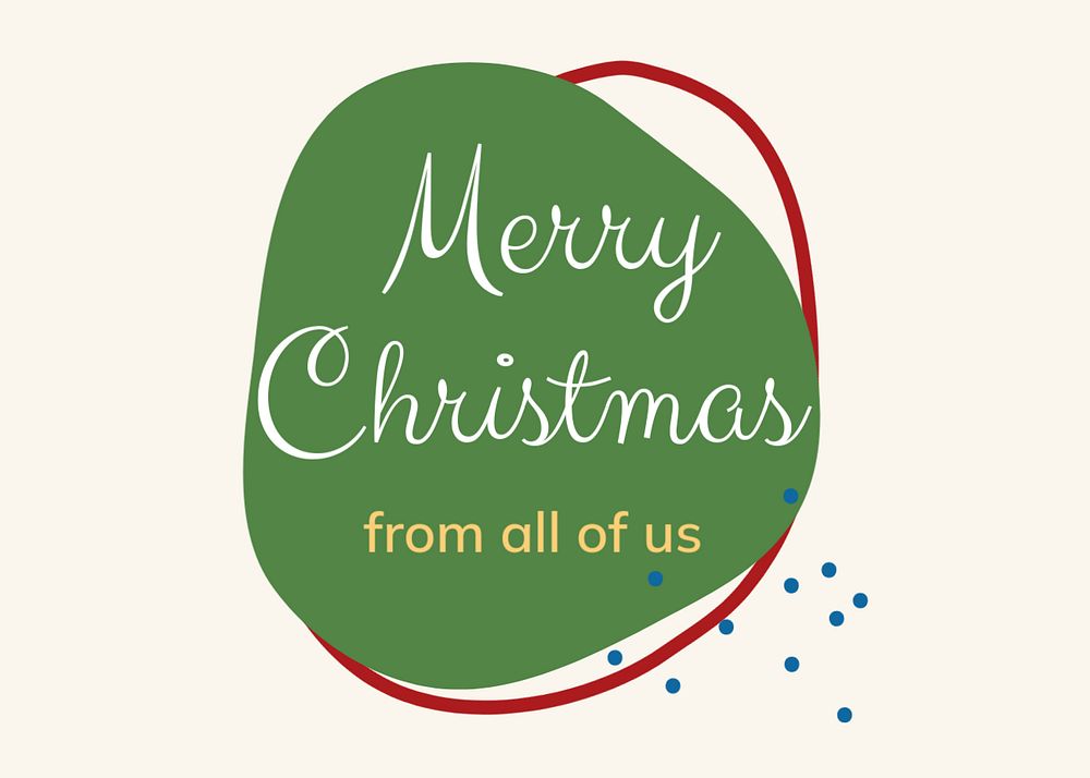 Merry Christmas editable card template, abstract Memphis design