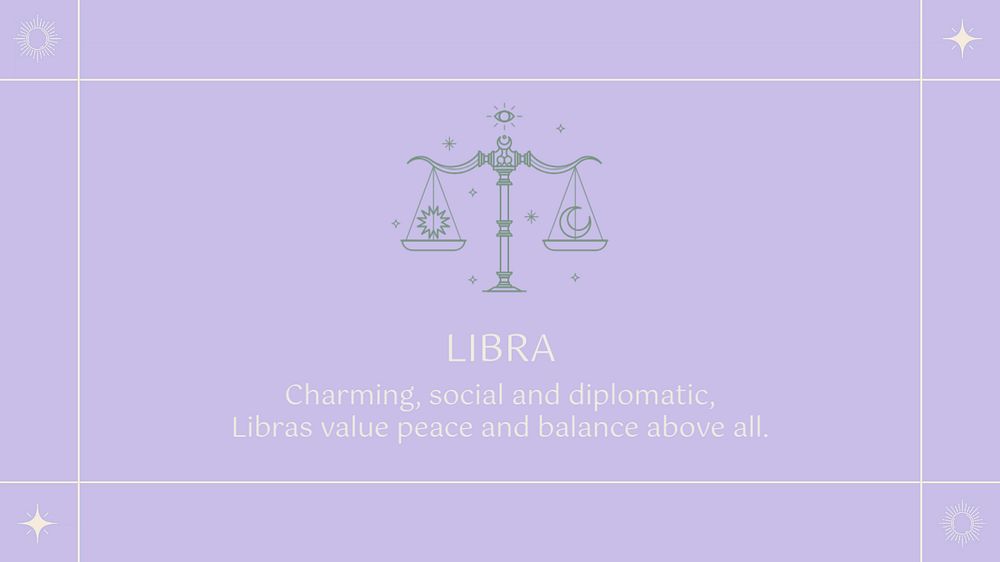 Libra editable blog banner template, aesthetic design