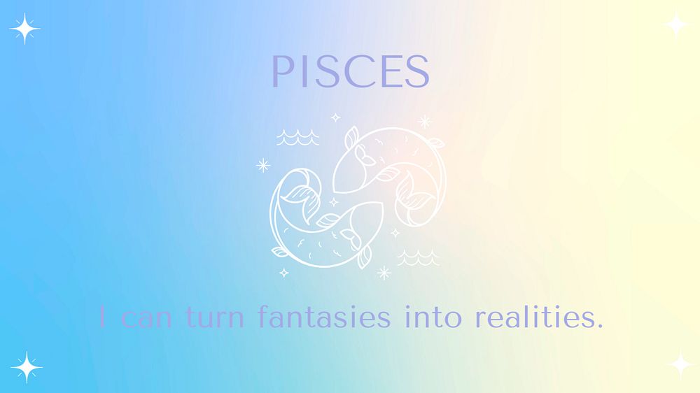 Pisces blog banner template, pastel gradient horoscope graphic 