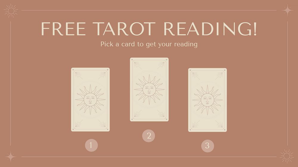 Tarot reading ppt presentation template, earth tone design