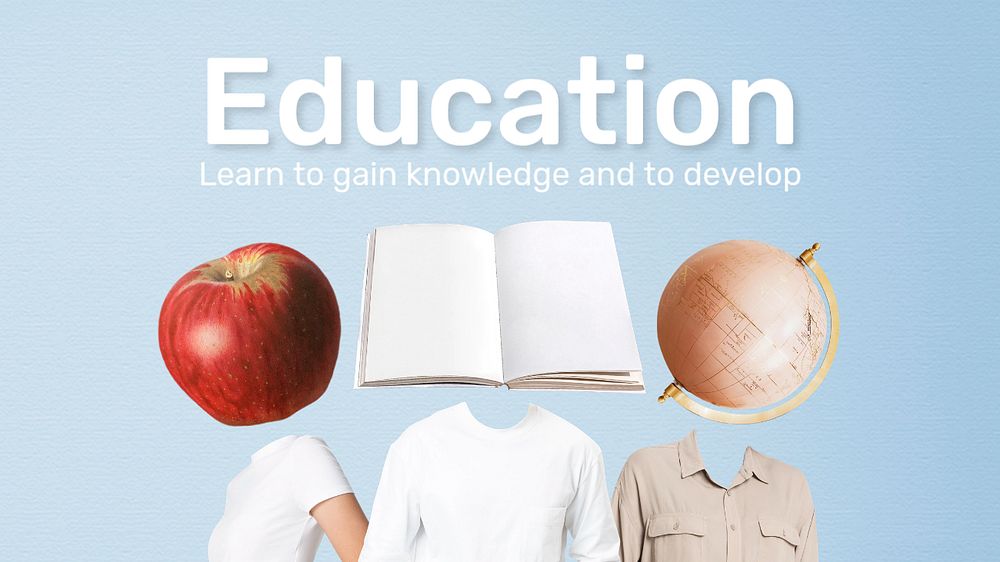 Education banner template, creative remixed media