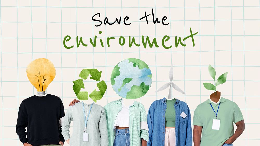 Environment banner template, save the world remixed media 