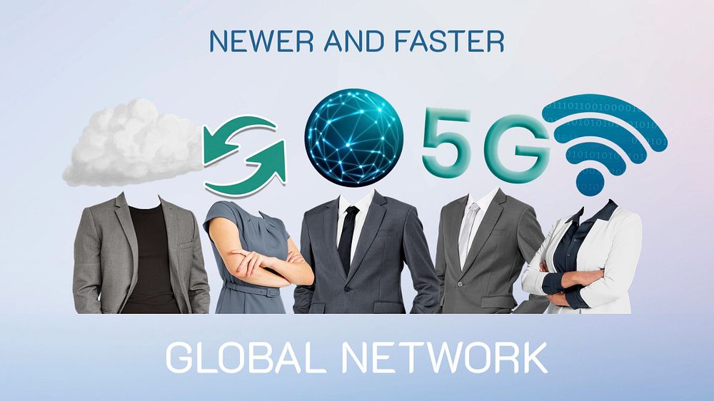 Global network banner template, business communication remixed media