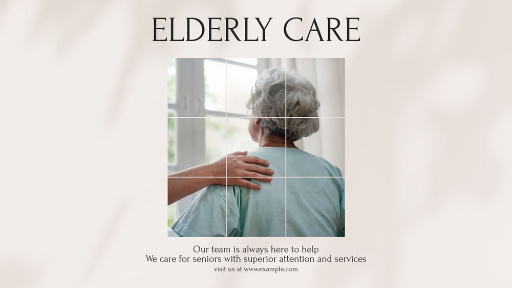 Elderly care blog banner template, editable design