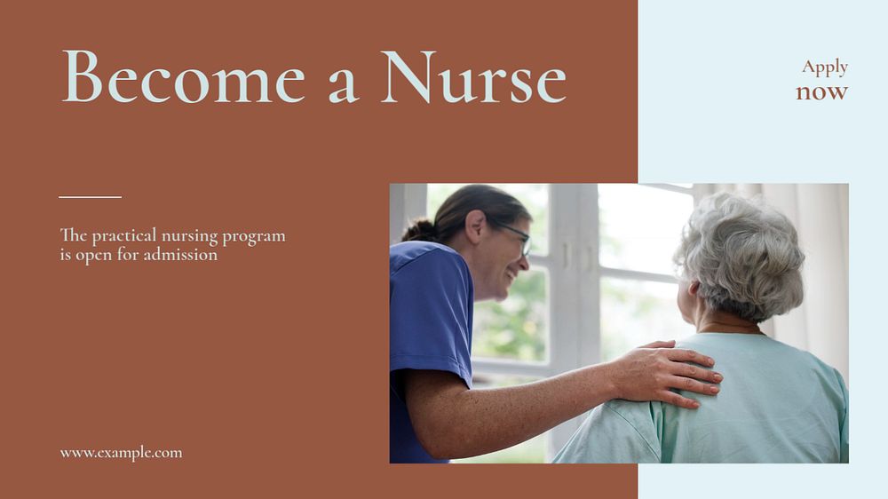 Nursing program blog banner template, editable design