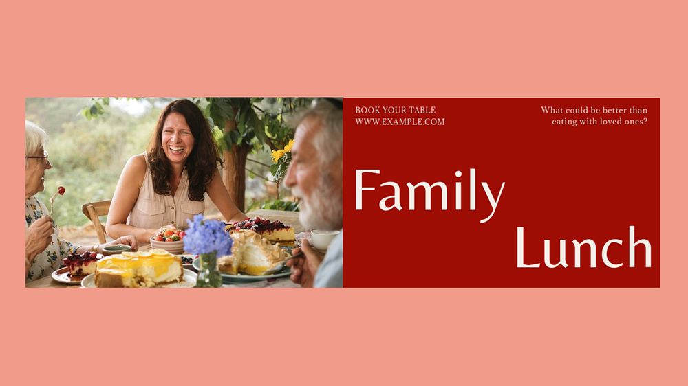 Family lunch blog banner template, editable design