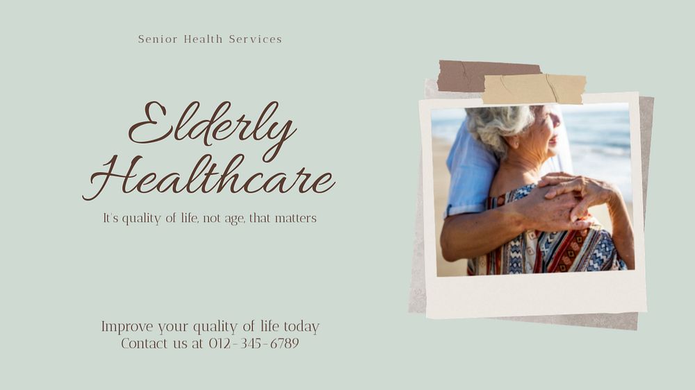 Elderly healthcare blog banner template, editable design