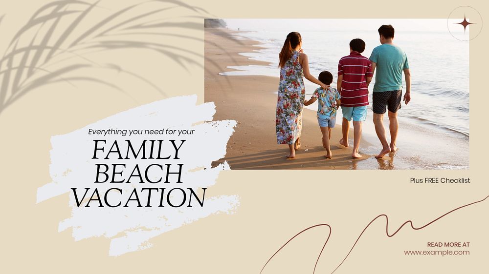 Family vacation blog banner template, editable design