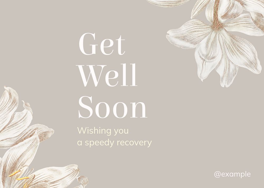 Get well soon card template, editable design