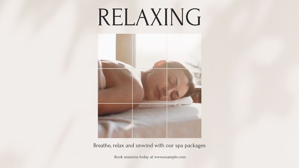 Relaxing spa blog banner template, editable design