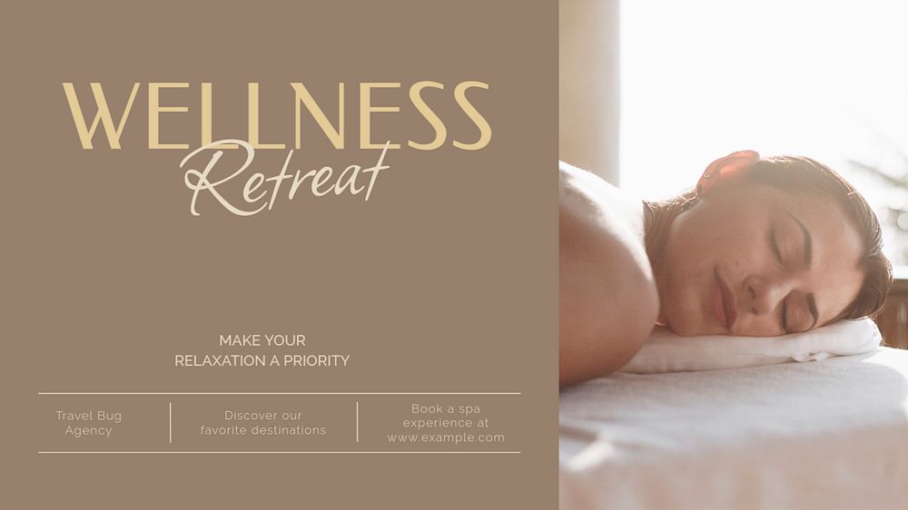 Wellness retreat blog banner template, editable design