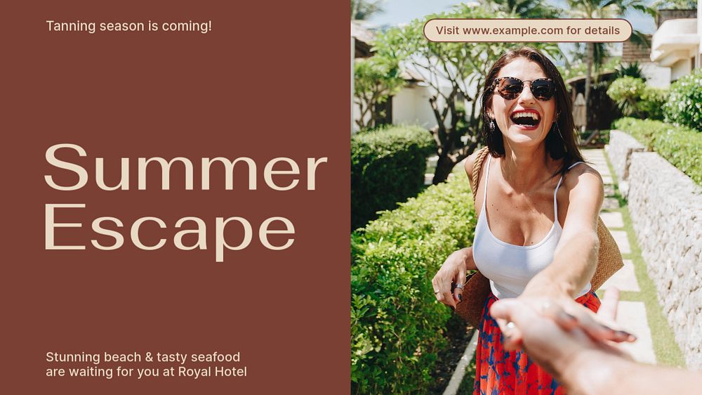 Summer escape blog banner template, editable design