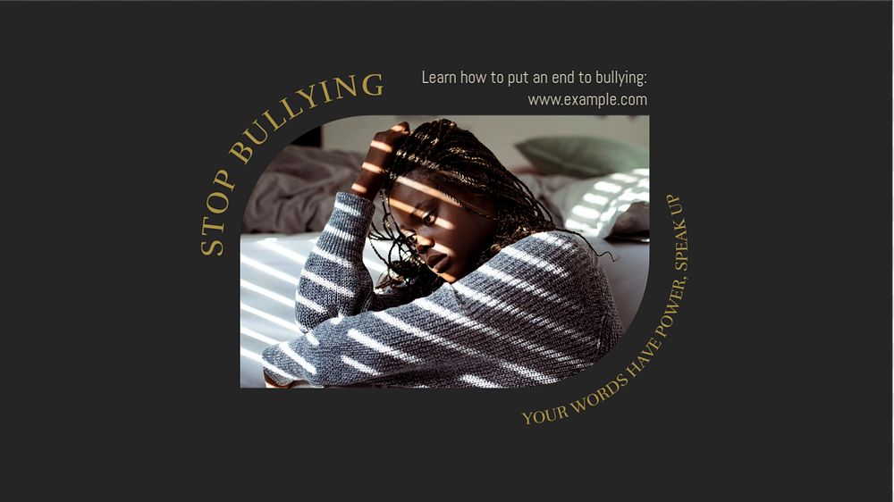 Stop bullying blog banner template, editable design