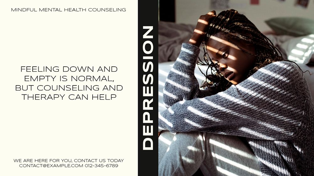 Depression blog banner template, editable design