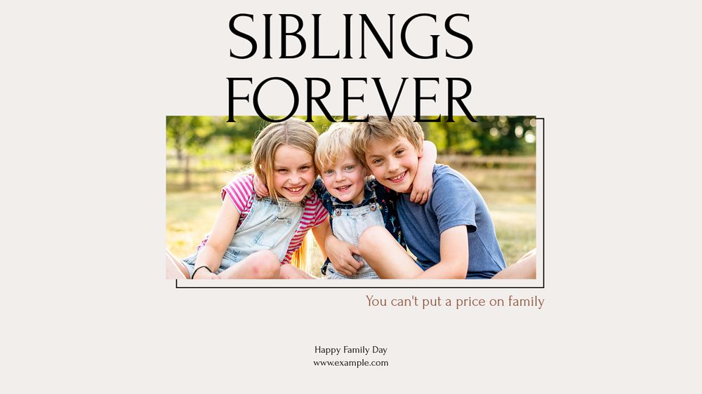 Siblings forever blog banner template, editable design