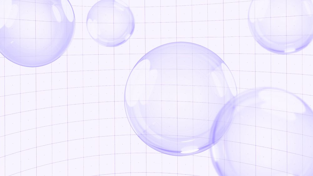 Purple bubbles desktop wallpaper, editable grid design