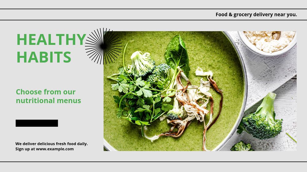 Healthy habits blog banner template, editable design