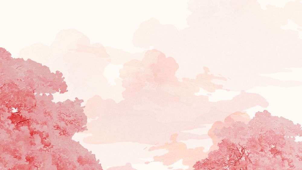 Pastel pink sky desktop wallpaper, editable design