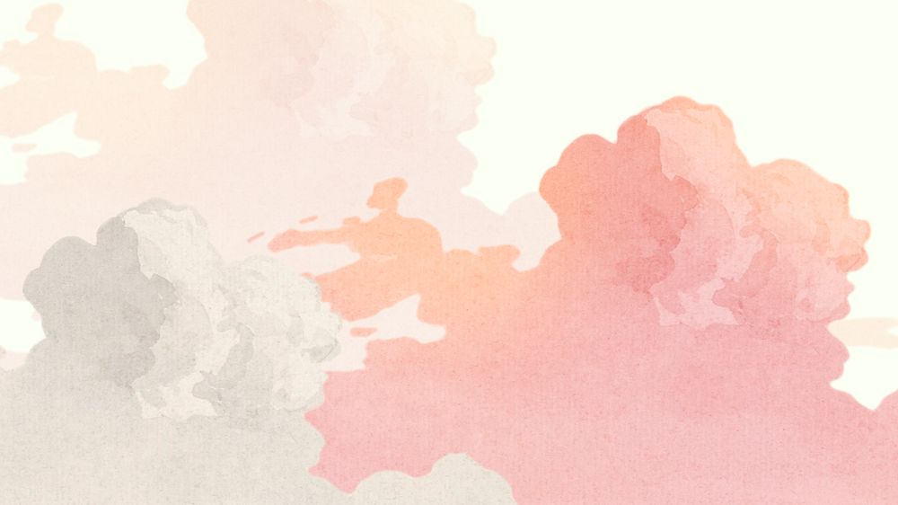 Editable pink sky desktop wallpaper, cloudy design