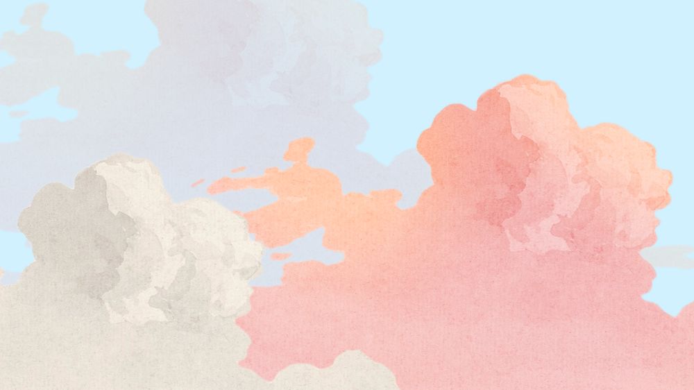 Pastel sky mobile wallpaper, editable pink design