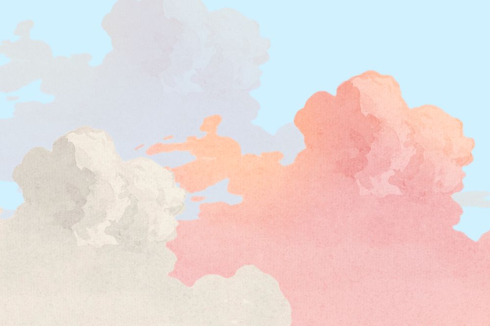 Pastel pink cloudy sky background, editable design