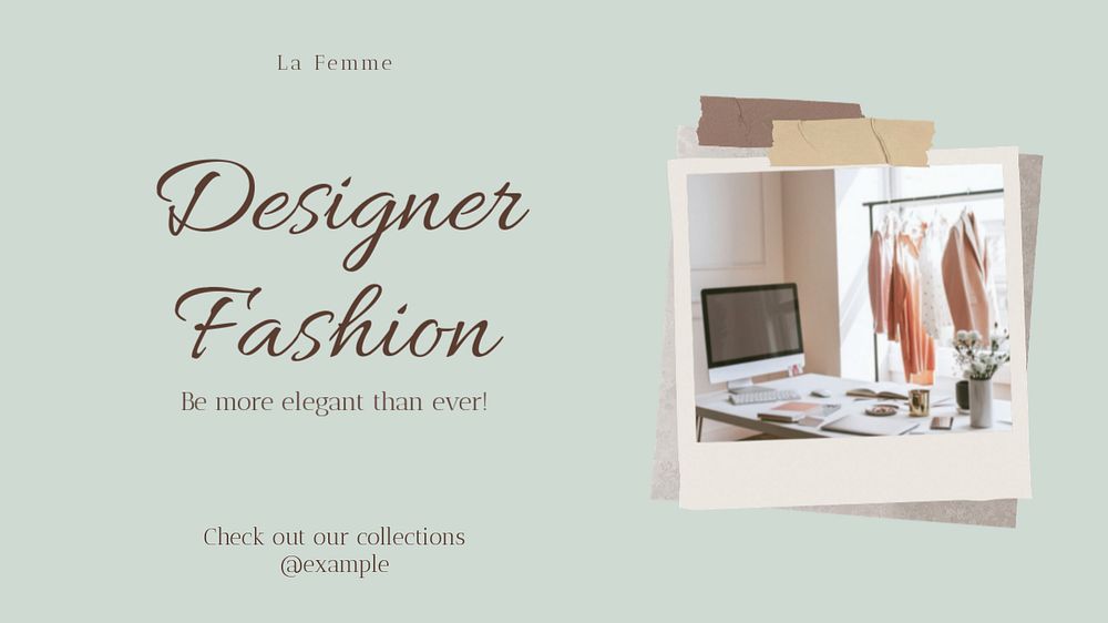 Designer fashion blog banner template, editable design