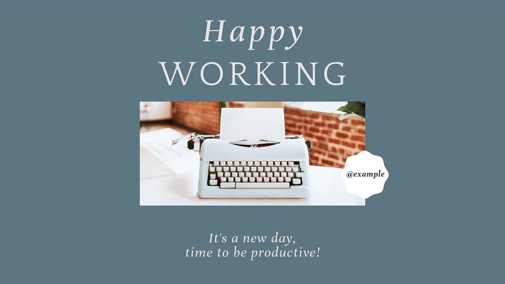 Happy working blog banner template, editable design