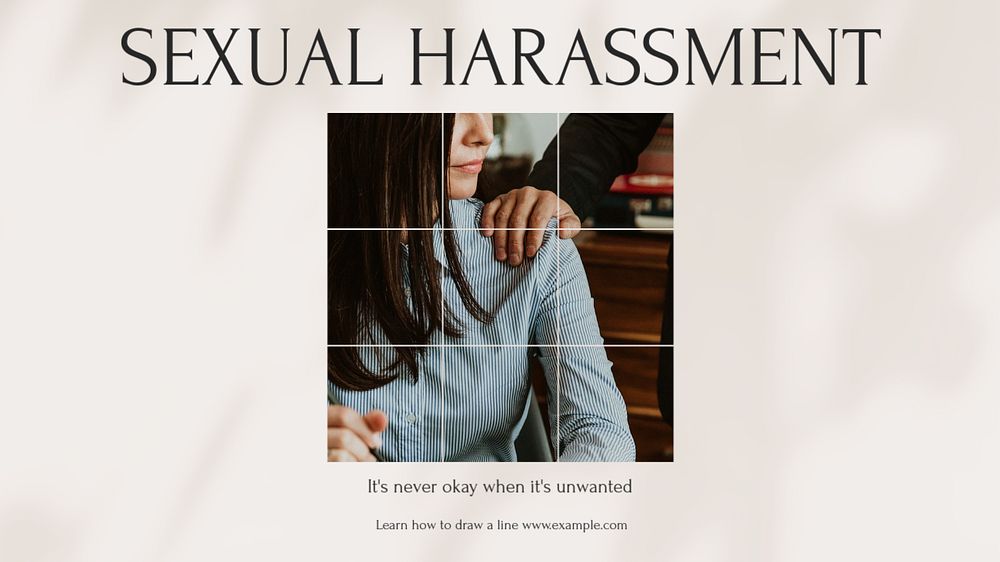 Sexual harassment blog banner template, editable design