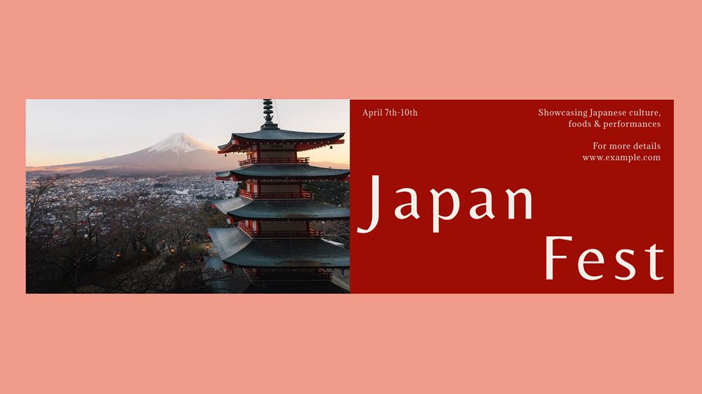 Japan festival blog banner template, editable design