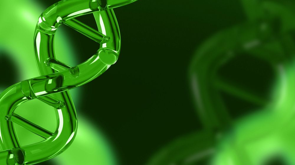 DNA helix green desktop wallpaper, editable science remix