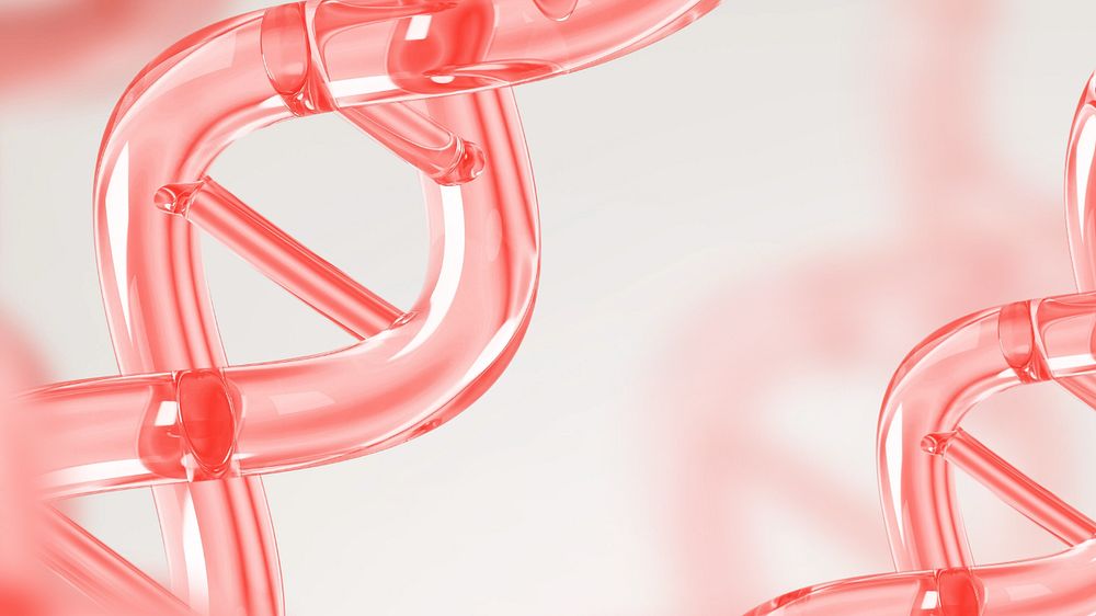 DNA helix red desktop wallpaper, editable science remix design