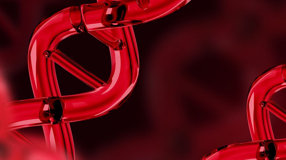 Science red DNA desktop wallpaper, editable remix design